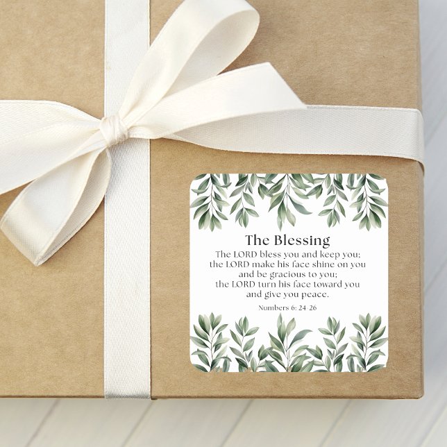 Sticker Carré Numbers 6:24-26 The Lord Bless You and Keep You (Créateur téléchargé)
