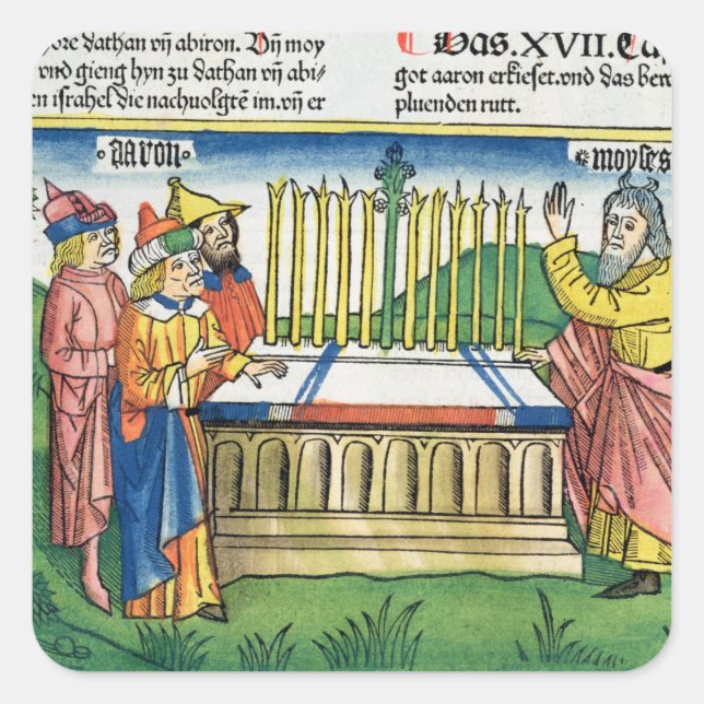 Sticker Carré Numéros 17 1-11 Le personnel d'Aaron fleurit sur l (Devant)