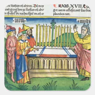 Sticker Carré Numéros 17 1-11 Le personnel d'Aaron fleurit sur l