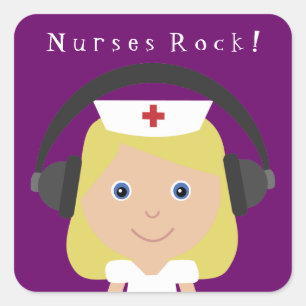 Sticker Carré Nurses Rock !