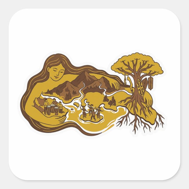 Sticker Carré Nusa Ina (Île Mère) (Devant)