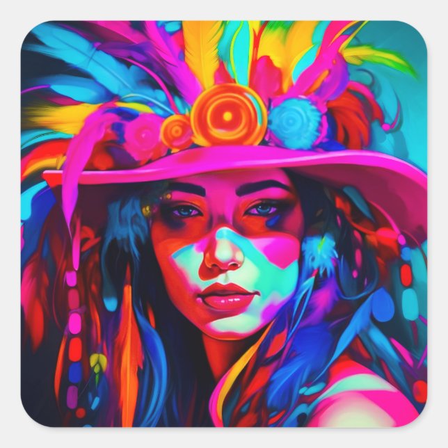 Sticker Carré Nuse vibrante (Devant)