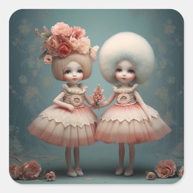 Sticker Carré Nutcracker Ballet Fashion-Flower Dancers (Devant)