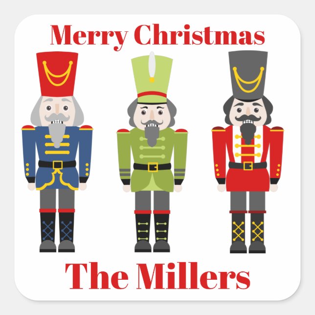Sticker Carré Nutcracker Christmas Address Classic (Devant)