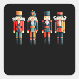 Sticker Carré Nutcracker Merry Christmas
