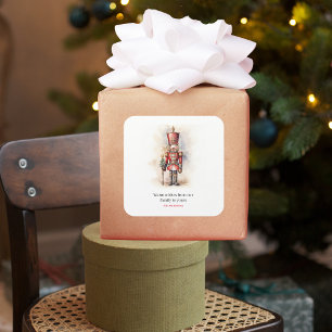 Sticker Carré Nutcracker vintage & Joyeux Noël