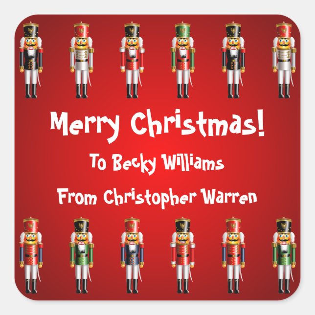 Sticker Carré Nutty Nutcracker Toy Soldiers Army Cartoon (Devant)