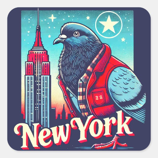 STICKER CARRÉ NY PIGEON 2 (Devant)