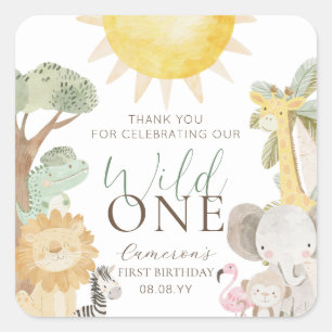 Sticker Carré Nyala Safari Animaux Wild Un Premier Anniversaire