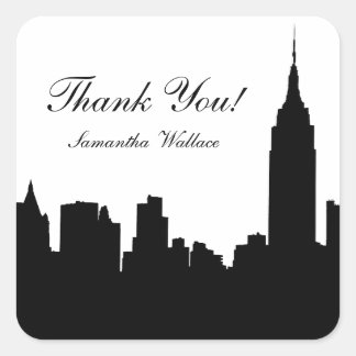 Sticker Carré NYC Skyline Silhouette, Empire State Bldg