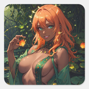 Sticker Carré Nymphes d'eau