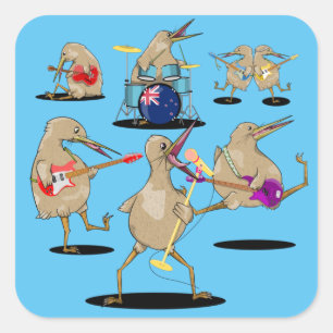 Sticker Carré NZ Music Kiwi