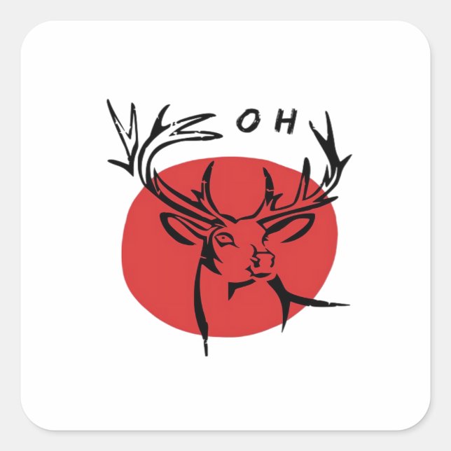 Sticker Carré O Dear O Dear Red Retro Classic Design  (Devant)