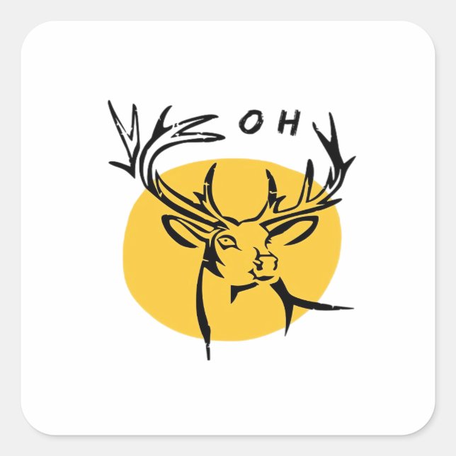 Sticker Carré O Dear O Dear Yellow Artistic Style  (Devant)