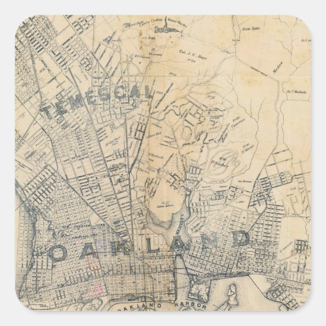 Sticker Carré Oakland, Berkeley, Alameda (Devant)