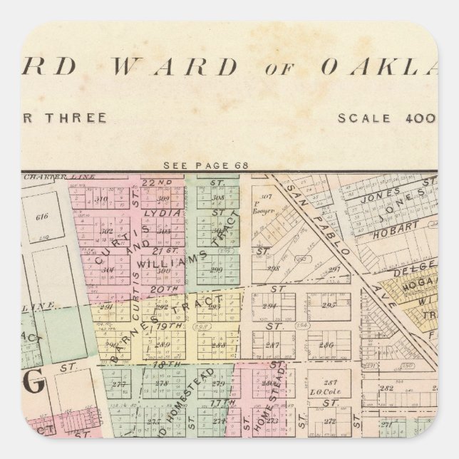 Sticker Carré Oakland, environs 3 (Devant)