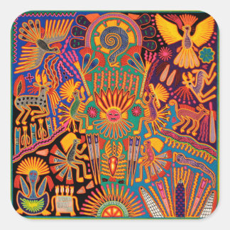 Sticker Carré Oaxaca Mexico Mexican Mayan Tribal Art boho Travel