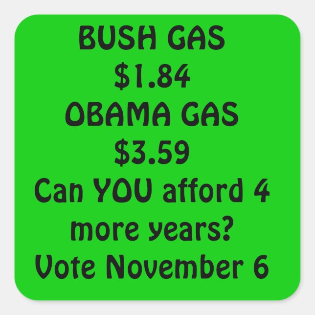 Sticker Carré obama du gaz (Devant)