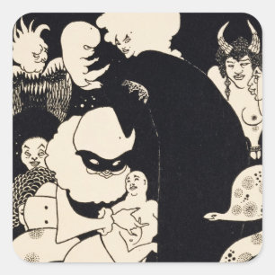 Sticker Carré Objets de Lucian, illustration de 'Luc