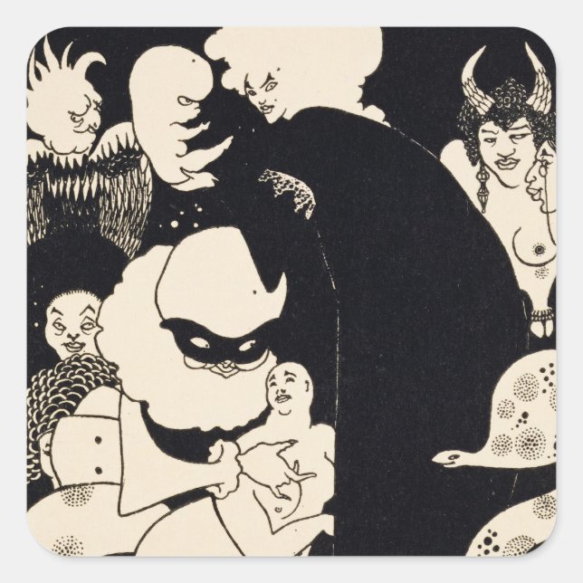 Sticker Carré Objets de Lucian, illustration de 'Luc (Devant)