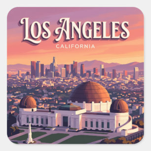 Sticker Carré Observatoire Griffith Los Angeles Californie