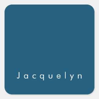 Sticker Carré Ocean Blue Plain élégant moderne minimaliste Nom