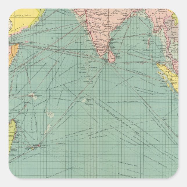 Sticker Carré Océan Indien 3 (Devant)