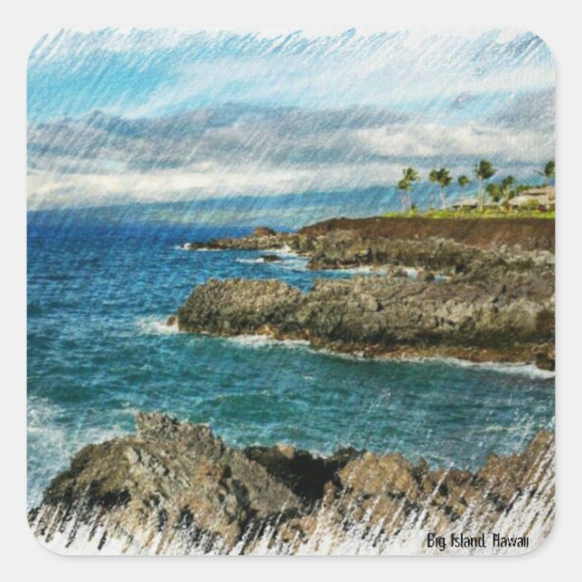 Sticker Carré Océan Pacifique (Devant)