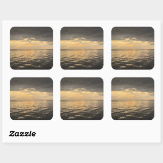 Sticker Carré Ocean Sunset Reflection Photography-Beautiful Sea