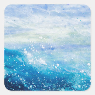 Sticker Carré Ocean wave painting, sea foam