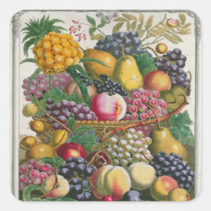 Sticker Carré Octobre, de 'douze mois de fruits