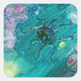 Sticker Carré Octopi spatial