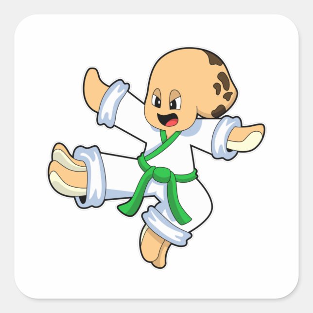 Sticker Carré Octopus dans les arts martiaux Karate (Devant)