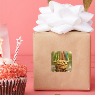 Sticker Carré Odd Friends - Poster Monster de Spikes Arc-en-ciel