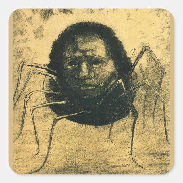Sticker Carré Odilon Redon, L'Araignée pleureuse, (Devant)