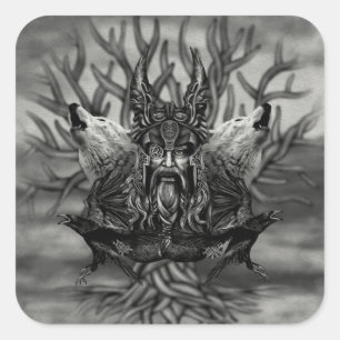 Sticker Carré Odin -Tout-Père