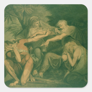 Sticker Carré Oedipe maudissant son fils Polynices - "vont