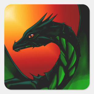 Sticker Carré Oeil du Dragon