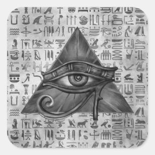 Sticker Carré OEil égyptien de Horus - Art numérique Wadjet