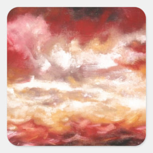 Sticker Carré Oeuvre Abstraite