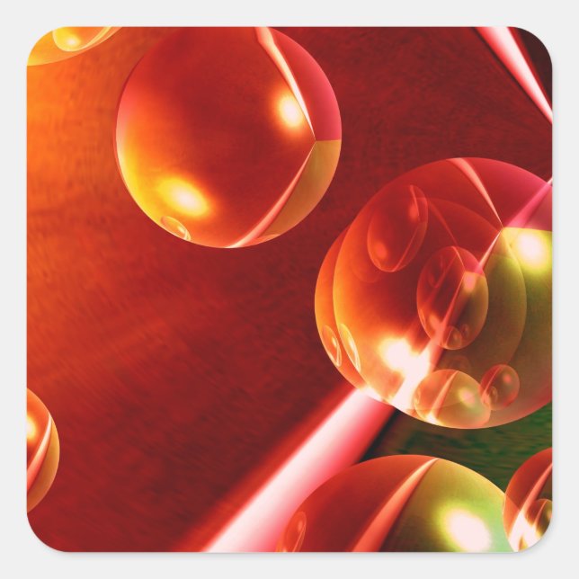 Sticker Carré Oeuvre Abstraite contemporaine de Serdar Hizli (Devant)