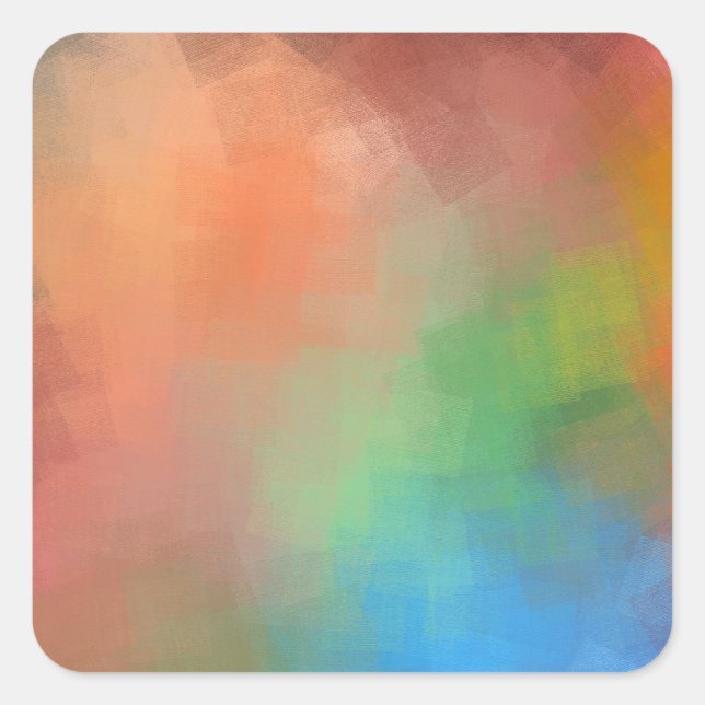 Sticker Carré Oeuvre Abstraite moderne Modèle blanc élégant (Devant)