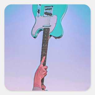 Sticker Carré OEuvre classique de guitare