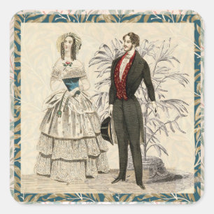 Sticker Carré Œuvre d'art de mariage victorien de 1844