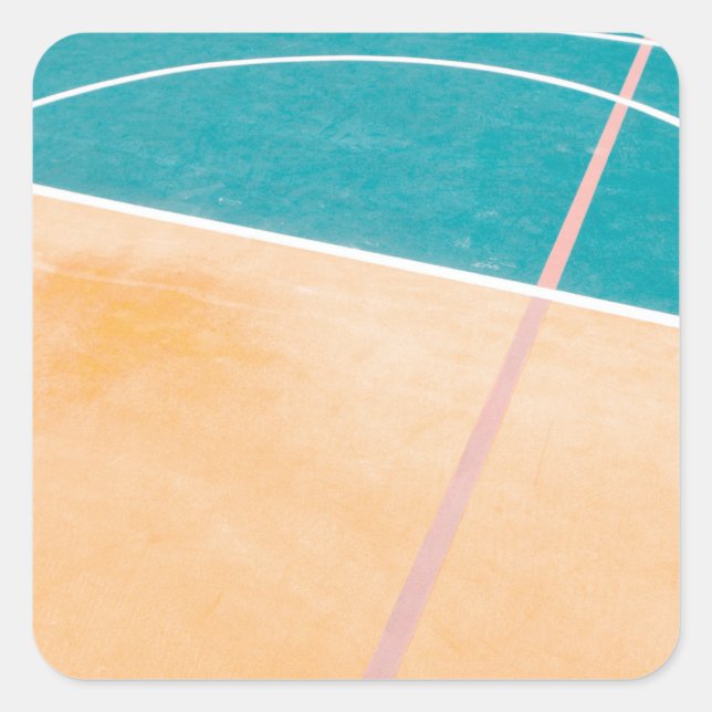 Sticker Carré Oeuvre de basket-ball cool (Devant)