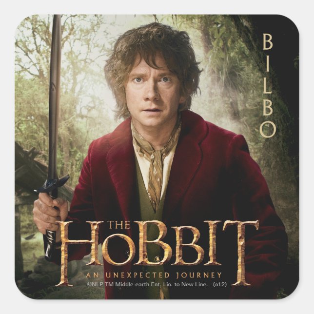 Sticker Carré Oeuvre d'édition limitée : BILBO BAGGINS™ (Devant)