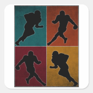 Sticker Carré Oeuvre du joueur de football américain vintage