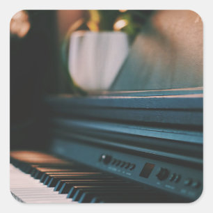 Sticker Carré Oeuvre Piano Cute