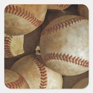 Sticker Carré Oeuvre tendance de baseball
