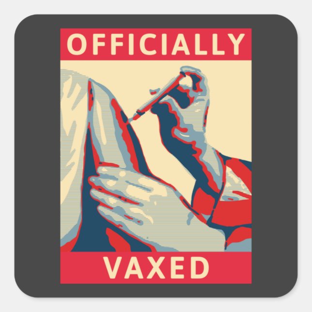 Sticker Carré Officiellement Vaxed (Devant)